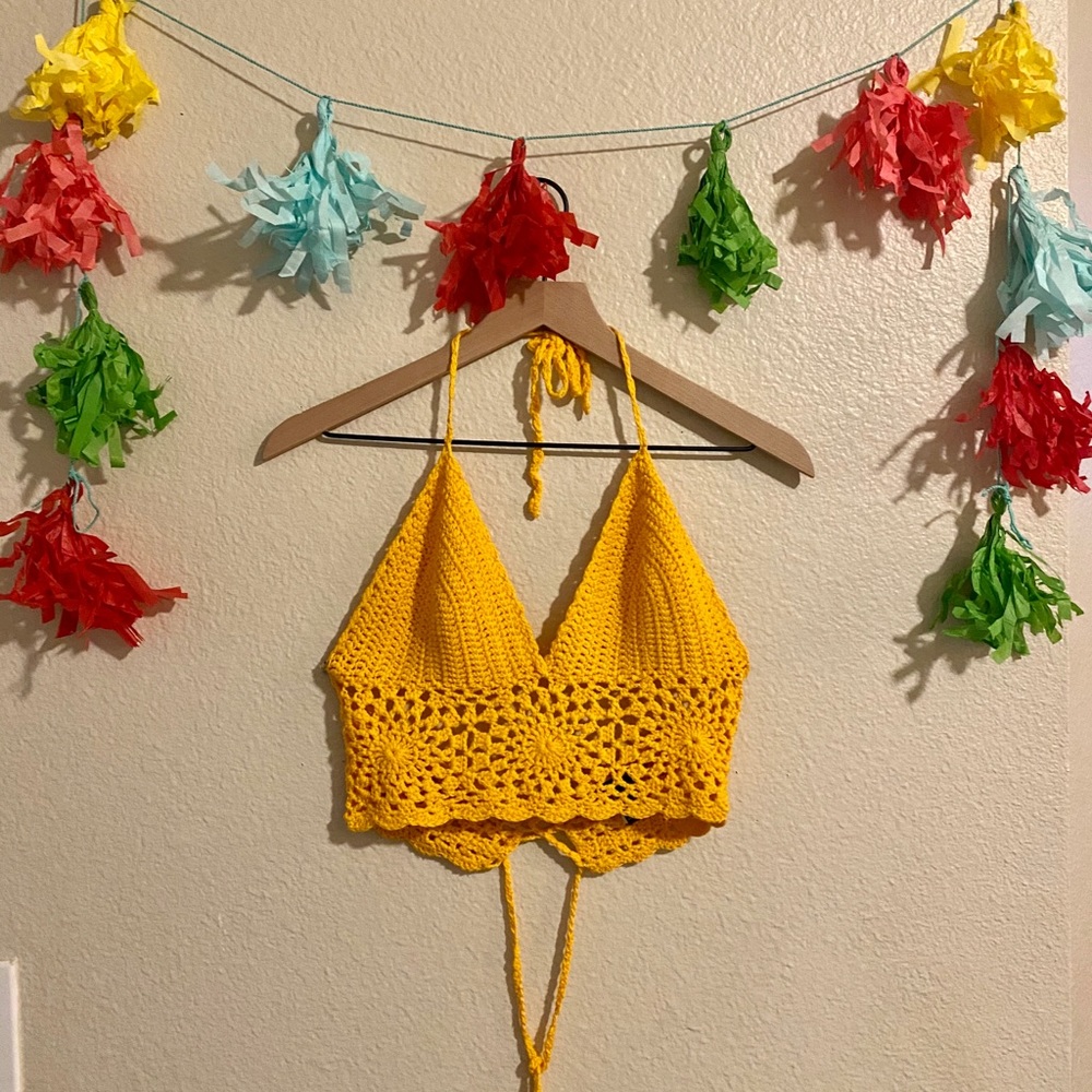 Knit Crop Top | Yellow Crop | Yellow | Medium